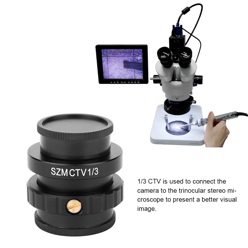 C-mount Lens Adapter,SZMCTV 1/3 Adapter,for Trinocular Stereo Microscope Video Camera 