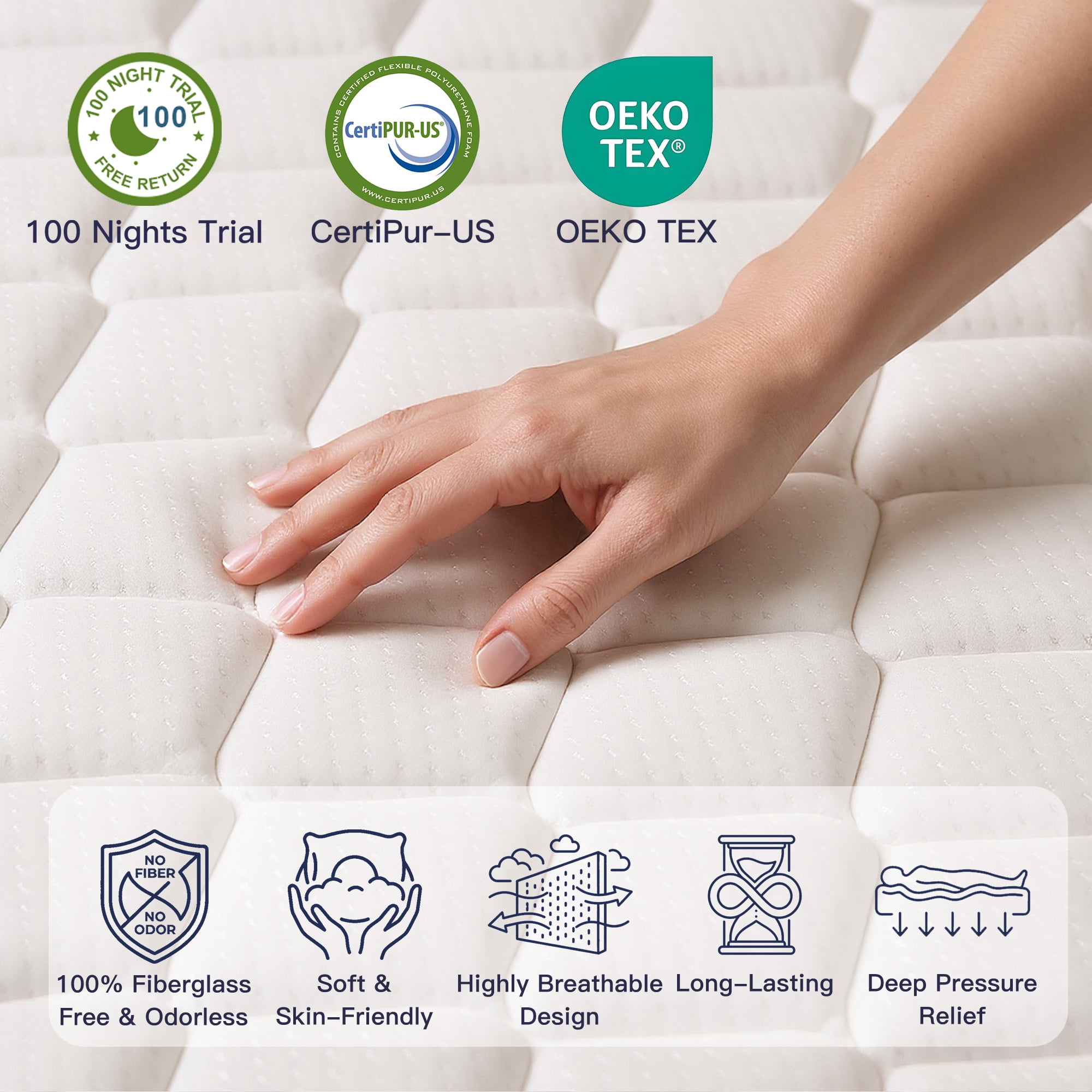 Zoopower 6 inch Twin Mattress in a Box, Medium Firm Spring Hybrid Mattress for Kids Bunk Bed Guest Room,CertiPUR-US Certified