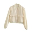 thumbnail image 4 of Chaqueta De Mujer Primavera Para Mujer Damas Recortadas Dos Bolsillos Grandes Abrigo Casual S Beige Sunnimix chaqueta de primavera para mujer, 4 of 8