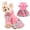Pink, variant on Dog Dresses for Small Dogs Girl Winter Pet Sweater Dress,Fluffy Puppy Hoodies, Fleece Pet Clothing Christmas,Purple XXS