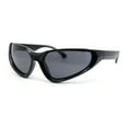 thumbnail image 2 of Crop Top Runway Fashion Wrap Triangular Sport Style Sunglasses All Black, 2 of 4