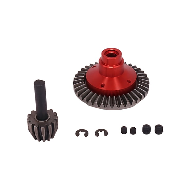 Engranaje cónico diferencial Vogacara metal fijó 13T 38T para Axial SCX10 1/10 modelo Rojo