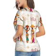 thumbnail image 3 of Honeii Black African Woman Print Women's Classic V-Neck T-Shirt,Womens Fashion Tops,Stylish Everyday Top for Women, Casual Summer Spring Outfits Clothes-XX-Large, 3 of 5