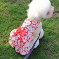 thumbnail image 4 of shenmeida Flower Dog Dress for Pet Floral Printing Clothes Bowknot Dress-up Decorating Party Doggie Sundress Puppy Cotton Clothes, 4 of 7