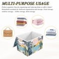 thumbnail image 6 of Yayeee Collapsible Cube Storage Bin with Lid Fabric Closet Decorative Basket with Handles, Boho Style Sun, 6 of 7