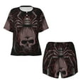 thumbnail image 4 of Picia Spider with Skull Pajamas Sets for Women Soft Short-Sleeved Pjs with Lounge Shorts Two Piece Sleepwear-Small, 4 of 9