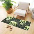 thumbnail image 6 of Haosy Green Skull and Leaves Bathroom Rugs Non Slip Absorbent Soft Plush Quick Dry Bath Mat, 39"x20", 6 of 8