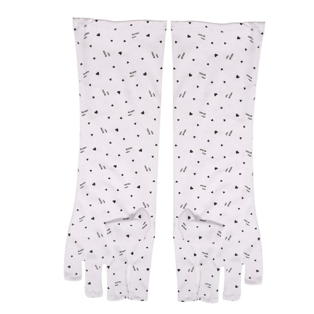 Guantes de manicura de 2 piezas con patrón de corazón Flexible protector duradero portátil Largo Yuyangstore Guantes de manicura