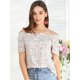 thumbnail image 2 of INSPIRE CHIC Blusa Casual Manga Corta Top Floral Con Cuello Cuadrado De Verano Para Mujer Blanco L, 2 of 6