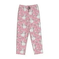 thumbnail image 6 of Uemuo Rabbit And Flower Pattern Women's Wide Leg Palazzo Lounge Pants with Pockets Light Weight Loose Comfy Casual Pajama Pants-Large, 6 of 9