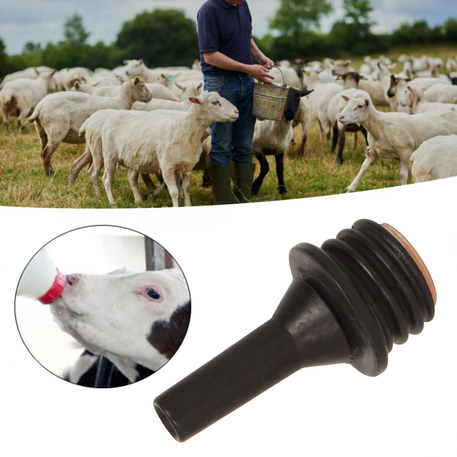 menolana 5X Goats Sheep Calves Milk Bottle Teats Bucket Rubber Nipples for Feeding 