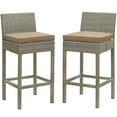 thumbnail image 1 of Modway Conduit Rattan Outdoor Bar Stool in Light Gray and Mocha (Set of 2), 1 of 4