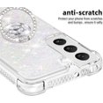 thumbnail image 4 of Glitter Clear Sparkly Bling Case for Samsung Galaxy S23 5G for Women Girls, Flowing Liquid Quicksand Cover with Diamond Ring Holder Case for Samsung Galaxy S23 5G  Colorful, 4 of 7