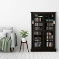 thumbnail image 6 of Atlantic 49" Windowpane Media Storage Shelf Cabinet with Sliding Glass Doors (576 CDs, 192 DVDs, 215 BluRays), Espresso, 6 of 6