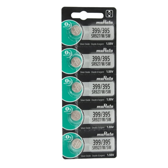 Sony Murata 399/395 - SR927 Silver Oxide Button Cell Battery 1.55V - 5 Pack   FREE SHIPPING!