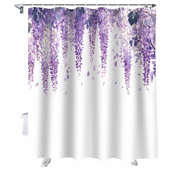 Shower Curtains Watercolor Petals Bath Curtain Spring Flowers Waterproof Bathroom Shower Curtain Set with Hooks Decoration 72 x 84 Inches