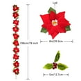 thumbnail image 3 of Hxoliqit 6.5FT Velvet Artificial Clear Prelit LED Battery Operated Garland With Red Berries And Holly Leaves 4 Home Decoration Christmas supplies, 3 of 4