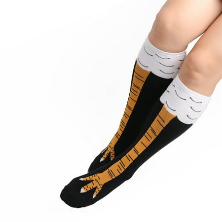 

Sunisery Women Funny Long Socks Chicken Foot Print Warm Thigh High Socks Wild Cute Casual Sock