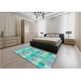 thumbnail image 5 of Ahgly Company Machine Washable Indoor Round Transitional Blue Koi Blue Area Rugs, 8' Round, 5 of 7
