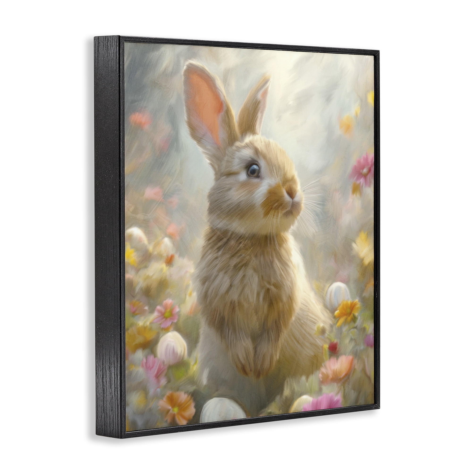 Stupell Industries Bunny Dreams Meadow Black Framed Giclee Art, design by Kim Allen