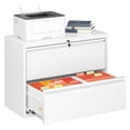 thumbnail image 1 of 2 Drawer Metal Filing Organization Office Cabinets with Lock,Lateral File Cabinets for Home Office Hanging Files Letter/Legal/F4/A4 Size (2 Drawer-White), 1 of 8