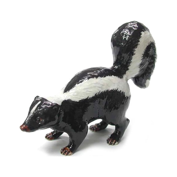 Northern Rose Black Striped Skunk Hand-painted - Home Decor Animal Birthday Gift Decorative Figurine - Miniature Porcelain Figurine