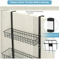thumbnail image 3 of Hltwer Over The Door Basket Organizer 3 Tier Hanging Kitchen Storage Rack Heavy Duty Pantry Organizer with 3 Basket and 5 Hooks Door Back Metal Wire Basket for Kitchen  Bathroom  Office, 3 of 8