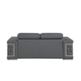 thumbnail image 5 of HomeRoots 546442 29 x 71 x 41 in. Grey & Silver Genuine Leather Love Seat Sofa, 5 of 11