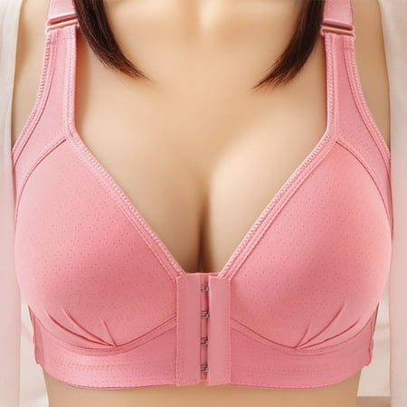 

HOTYA Women Sexy Wirefree Push Up Bra Front Buckle Breathable Bralette Underwear Vest
