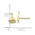 thumbnail image 2 of FJC Finejewelers 10 kt Yellow Gold Button Sail Boat Earrings 10 mm x 7 mm, 2 of 6