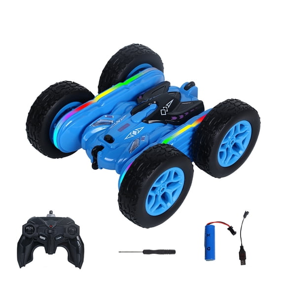 Remote Control Car, RC Cars Toys for Kids Ages 6-12, 2.4GHz RC Stunt Truck with 360° Double-Sided Flips, 4WD Off-Road Racing, Christmas Birthday Gifts for 3 4 5 6 7 5-7 6-8 8-10 Year Old Boys Girls