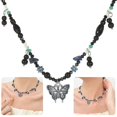 thumbnail image 2 of Butterfly Charm Necklace With Beads For Lady Elegant Chinese Style Butterfly, 2 of 5