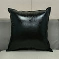 thumbnail image 2 of Faux Leather Throw Pillow Covers 18 X 18 Inches - Black Leather Pilow Covers Pack of 2, Solid Dyed Leather Pillowcases for Couch Bed Sofa Garden Home Decorative, 2 of 6