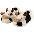 thumbnail image 1 of Cute Cow Slippers For Women Girls Cartoon Fuzzy Plush Cotton Slippers For Indoor Outdoor Warmth In Winter, 1 of 5