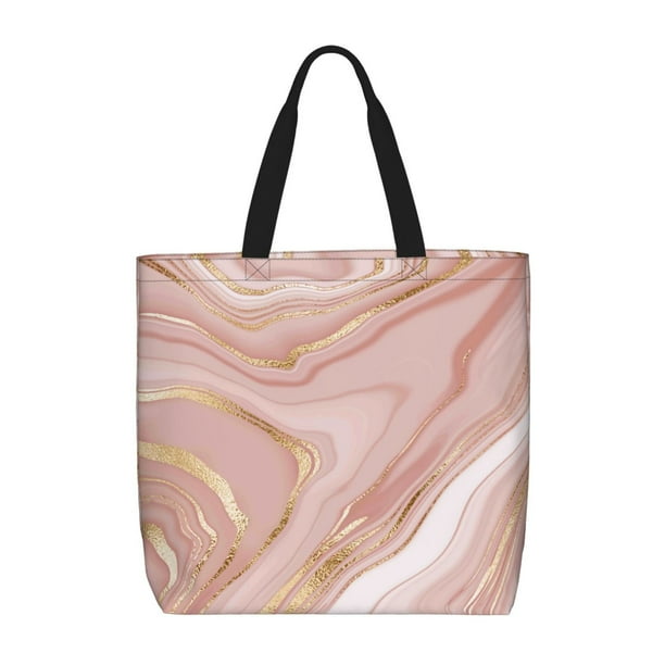 Easygdp Rose Gold Glitter Splatter Bolsa Tote para Mujer, Bolso de Hombro para Trabajo, Playa, Viajes, Compras y Supermercado