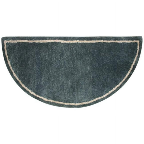 Forest Green Hand-Tufted 100% Wool Hearth Rug