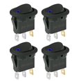 thumbnail image 1 of 4Pcs Lighted Rocker Switch Waterproof DC 12V 20A Round Rocker Toggle Switch 3 Pins Toggle Buttons For Car Automotive Boat Truck ,Easy to Install, 1 of 6