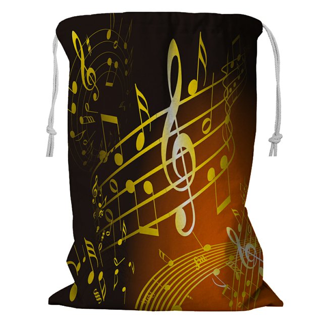 Cesta de almacenamiento ABPHQTO con diseño de música dorada 45x60 cm