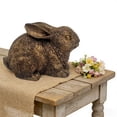 thumbnail image 5 of Klon Bronze Bunny Figurine Easter Rabbit Decorations Resin Animal Statue For Home Tabletop Ornament, 5 of 5