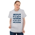 thumbnail image 3 of Jesus Is My Savior Not My Religion Plus Size Crewneck Graphic Tee Shirt Brisco Brands 4X, 3 of 4