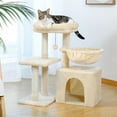 thumbnail image 2 of Pefilos 28" Cat Tree House for Indoor Cats, Cat Condo for Multiple Cats with Ball Activity Centre Cat Tree Tower, Beige, 2 of 14