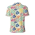 thumbnail image 3 of Vsdgher Cartoon Flowers Print Men's Short Sleeve Stretch Polo Shirt, Moisture-Wicking Performance Polo Shirt, 3 of 8