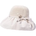 thumbnail image 5 of CoCopeaunts Large Bucket Hat Plain New All-Match Summer Hollow Fisherman Hat Female Sunshade UV Protection Bow Strap Basin Hat, 5 of 8