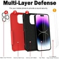 thumbnail image 7 of Xhy iPhone 14 Pro Case with Screen and Lens Protector 2 in 1 Double Layer Rugged Drop Resistant Military Grade Full Body Protection Durable Detachable for iPhone 14 Pro 6.1 inch 2022 Phone -Red Black, 7 of 7
