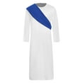 thumbnail image 5 of TiaoBug Men's Jesus Costume Adult Halloween Fancy Dress Robe One Shoulder Shawl Toga Costume Blue M, 5 of 6