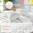 thumbnail image 3 of Boho Sage Green Geometric Bedding 3 Piece Duvet Cover Set Twin Size, Vintage Southwestern Stripes Soft Microfiber Comforter Cover with Zipper Closure & Pillowcases, FadeResistant Quilt Cover, 3 of 9