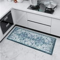 thumbnail image 2 of Boho Kitchen Decor Rug, Oriental Vintage Bohemian Floral Runner Rug for Kitchen Laundry Bathroom, Non-Slip Washable Hallway Floor Mat 17x47 Inch Blue, 2 of 6