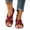 Wine, variant on Qingpeng Womens Open Toe Flat Slide Sandals Crisscross Knotted Straps Padded Footbed Slip On Summer Walking Shoes