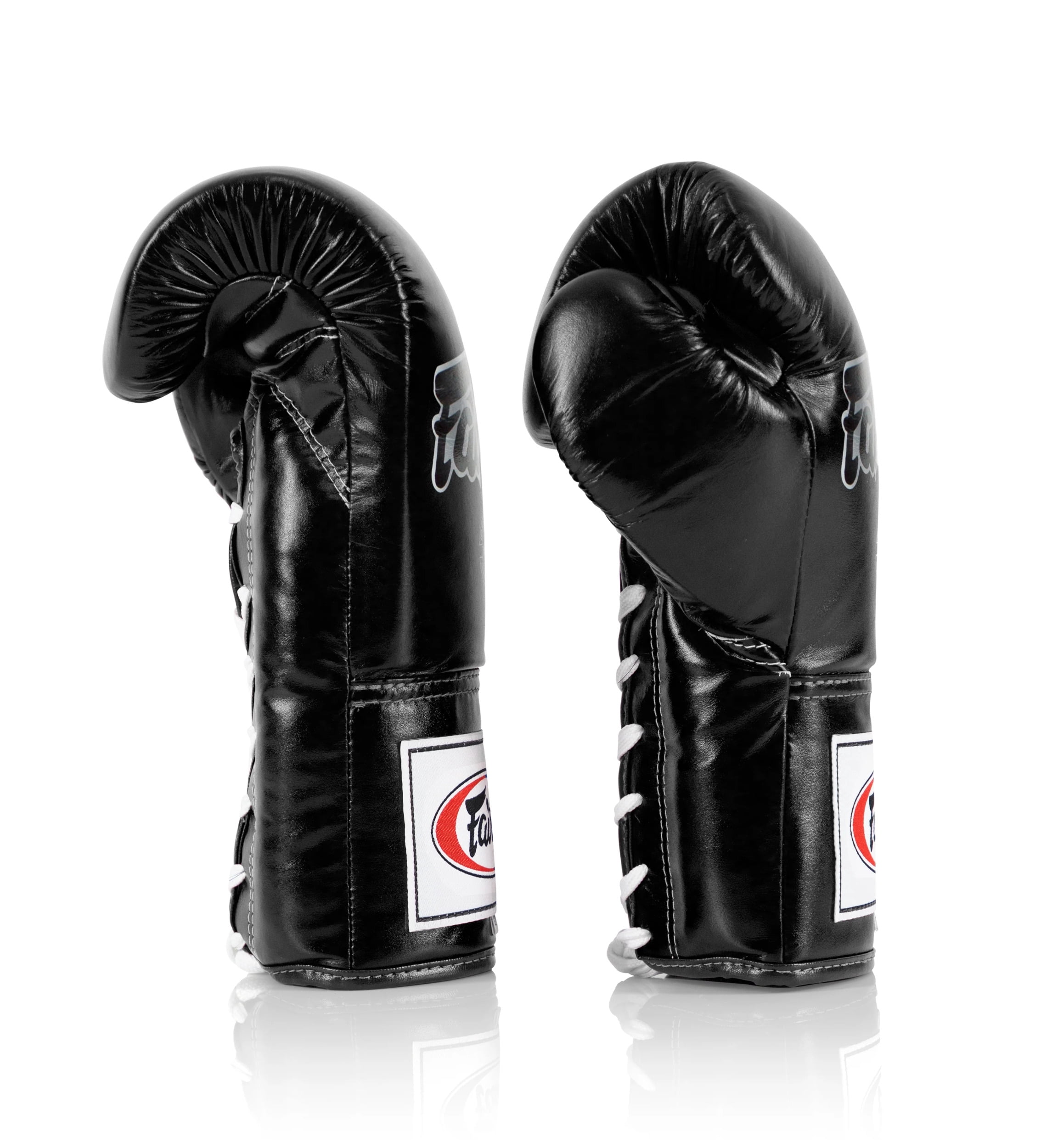 Fairtex BGL6 Pro Leather Laced Competition Gloves - Locked Thumb for Muay Thai and Boxing