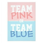1/4 Sheet - Gender Reveal Baby Shower Pink or Blue Team - Edible Icing Image
